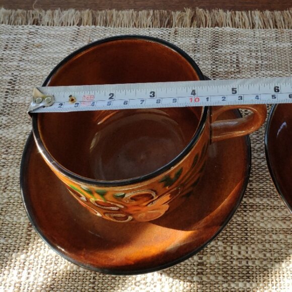 Zell am Harmersbach Large Cups and Saucers Set of 2 VTG Toscana Pottery German - Picture 11 of 12